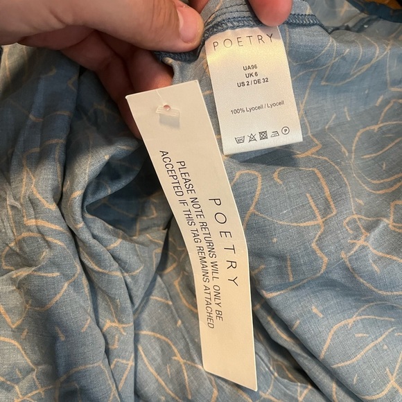 NWT POETRY Light Blue Pattern Lyocell Long Sleeve Maxi Dress Plus Size 2 - Picture 4 of 4